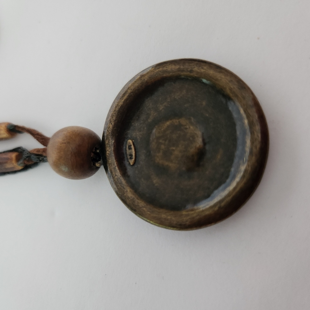 Yellow Pendant Chain Beaded Suede Necklace - Picture 3 of 9